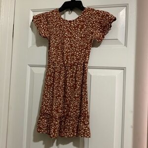 Girls ROXY Girl brown print light weight dress